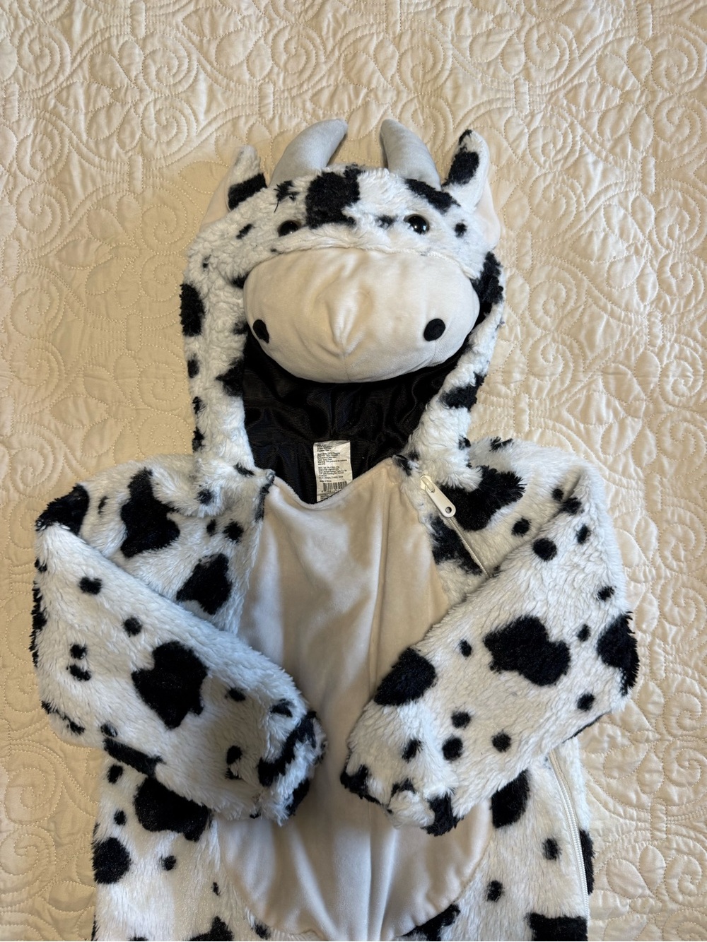 Kids toddler cow costume one piece zippered with hood 4T-5T chick-fil-a